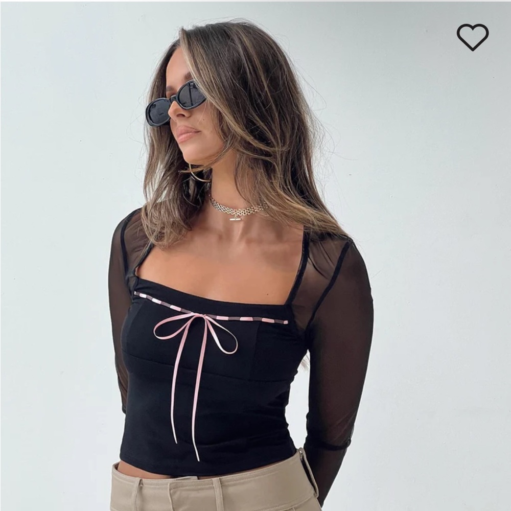 Princess Polly Corria Mesh Long Sleeve Top